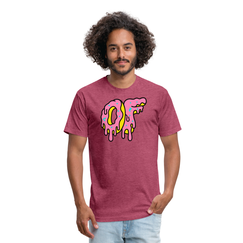 Fitted Cotton/Poly T-Shirt by Next Level - heather burgundy