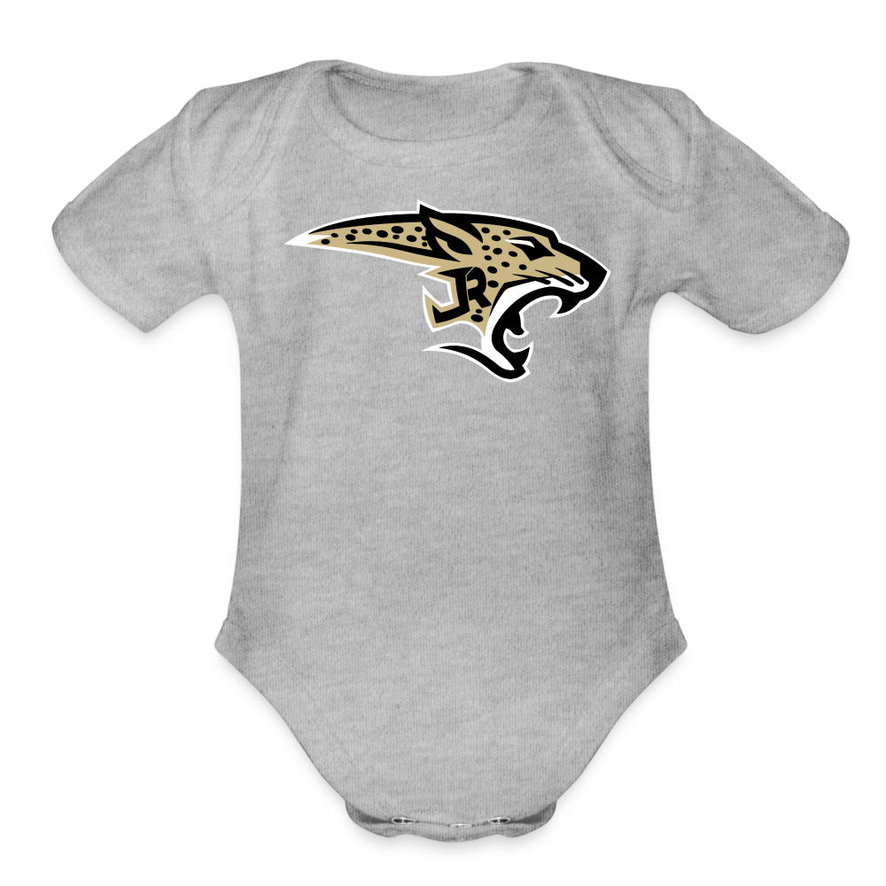 Organic Short Sleeve Baby Bodysuit - heather grey