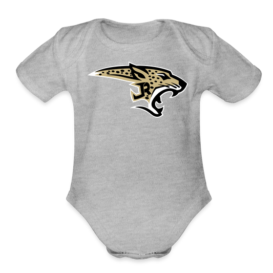 Organic Short Sleeve Baby Bodysuit - heather grey