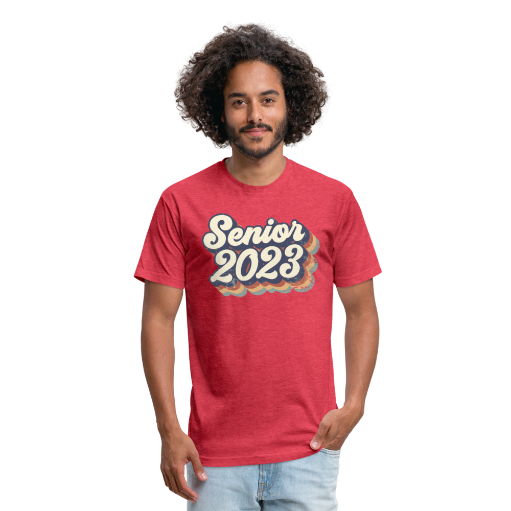 Fitted Cotton/Poly T-Shirt by Next Level - heather red