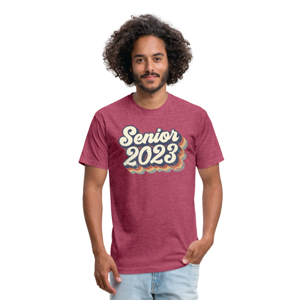 Fitted Cotton/Poly T-Shirt by Next Level - heather burgundy